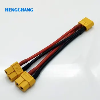 

10CM 14awg silicone XT60 Female Parallel Connector Cable Extension Y Splitter XT60 Parallel Cable 5pcs/lot