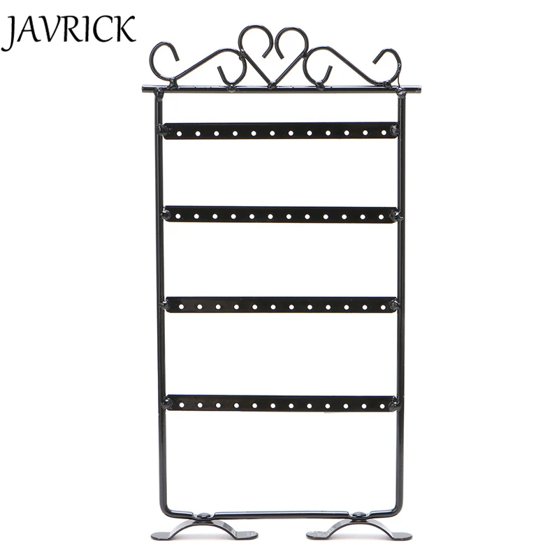 

JAVRICK 48 Holes Jewelry Organizer Stand Metal Earring Necklace Showcase 2017 Fashion Earrings Display Rack Stand Holders