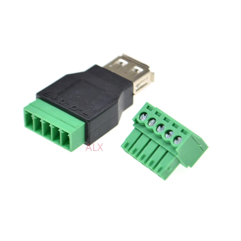 1 шт. разъем USB типа A 2 0 Мама на 5 контактный винтовой коннектор шаг разъема 3 мм usb