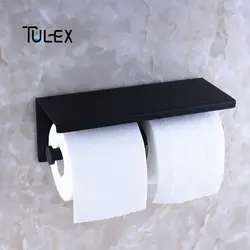 Tulex держатель для туалетной бумаги черный туалет бумага держатель настенный двойной рулон SUS304 нержавеющая сталь высокое качество