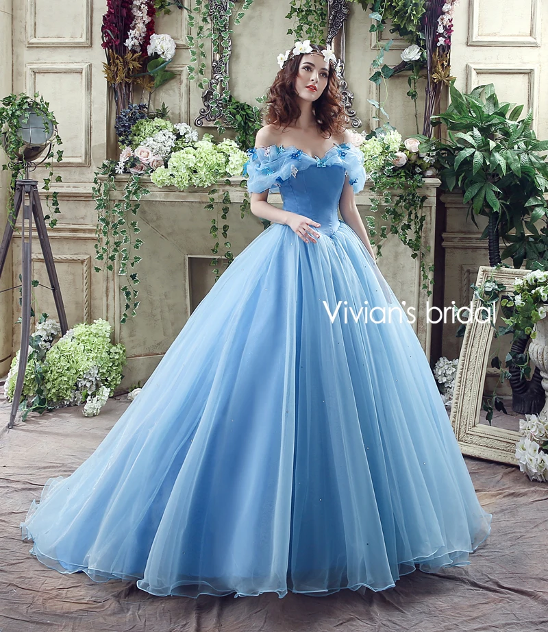 Vivian S Bridal New Movie Deluxe Cinderella Wedding Dresses Vivian S Bridal New Movie Deluxe Cinderella Wedding Dresses Blue Ball Gown Dress 26240 In From
