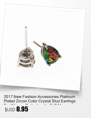 Новые модные аксессуары 925 стерлингового серебра циркон Цвет Кристалл серьги гвоздики для женщин вечерние ювелирные изделия Ed067