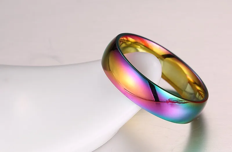 Rainbow Rings Jewelry Stainless Steel Wedding Rings For Men And Women Gay Pride Rings Fine Jewelry Gift 2015 (3)