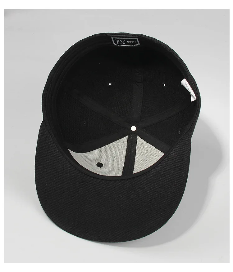 Back Closure Big Size Baseball Cap Hiphop Flat Peak Plain Sport Hat Oversize Large Men Fitted Cap 56cm 58cm 59cm 60cm 62cm 64cm baseball caps baseball cap