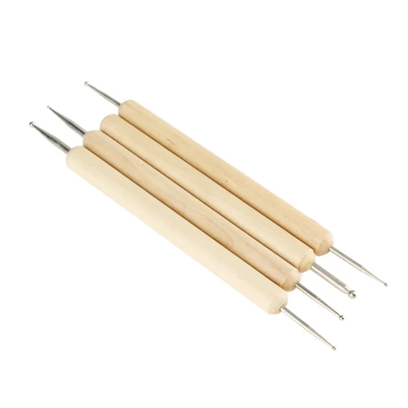 

4Pcs/set Wooden Clay Crafts Tool Ball Stylus Polymer Clay Pottery Ceramics Sculpting Modeling Handcraft Tools