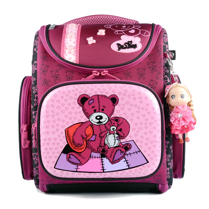 

A "3D panda print children's school backpack" for girls, a waterproof soft-back backpack.The Delune brand is easy to carry