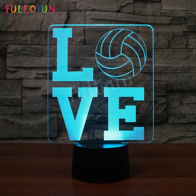 3D LED Volleyball Modeling Table Lamp 7 Colors USB Night Light Bedroom