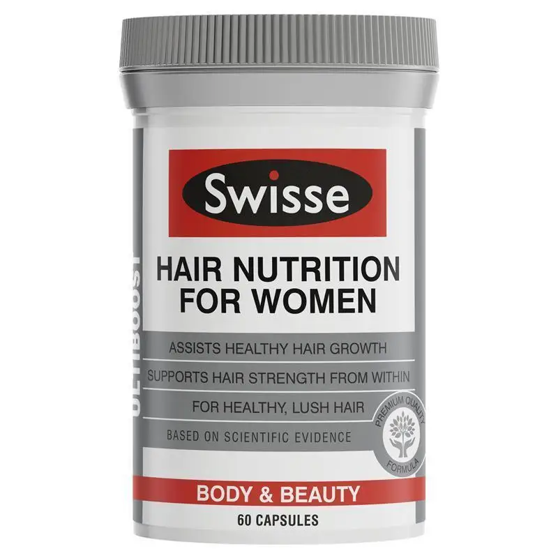 Australia Swisse Hair Nutrition for Women 60 Hair Loss Support Stronger Fuller Thicker Shinier Faster-growing Healthy Lush Hair