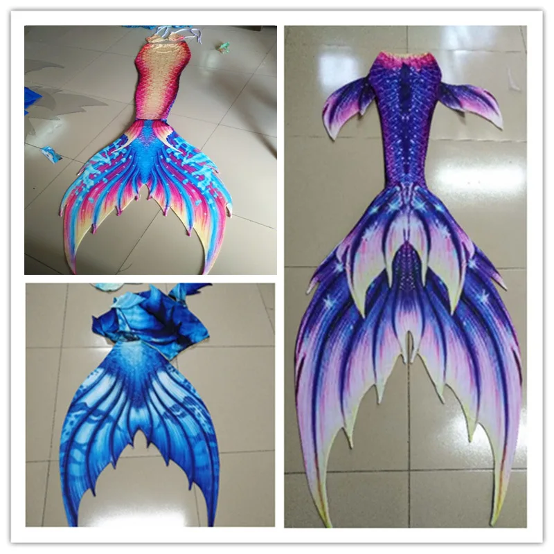 

3 piece Bikinis Set Adults Mermaid Tails with monofin Cosplay Kids Swimsuit Mermaid Tail Swimmable Costume for Girls Swimming