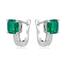 Garilina модные ювелирные изделия серебро зеленый циркон серьги гвоздики для женщин E2262