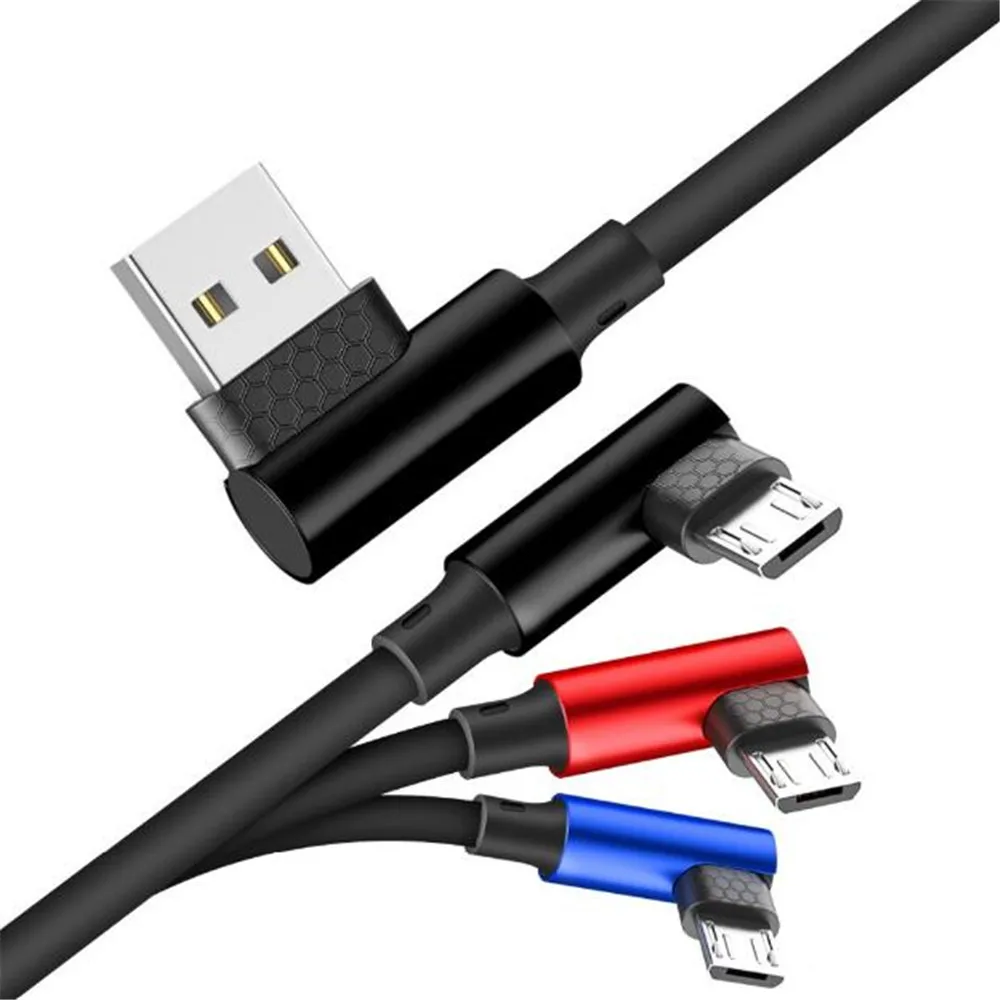 Кабель Micro USB 90 градусов для iPhone Andriod быстрая зарядка L Тип шнур зарядное