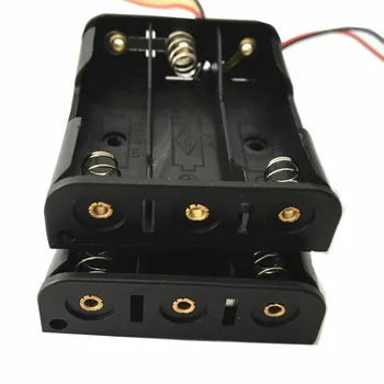 

3XAA 3AA battery holder 3XLR6 battery box 4.5V battery case 3X1.5Vbattery shell with 6'' wires ,150pcs/lot