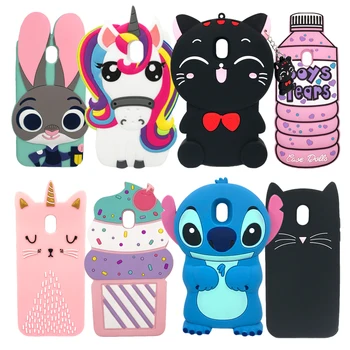 

For Samsung Galaxy J3 J5 J7 Pro 2017 Case Soft Silicone Cover Cute 3D Cartoon Unicorn Cat For Samsung J330 J530 J730 Phone Cases