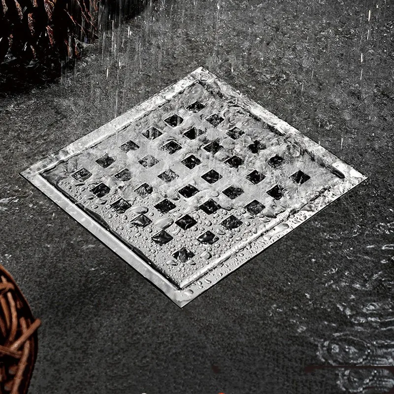 

Carnival promotion 150*150mm 5.9 inch Bathroom stainless steel Square Fast flow floor drain Shower room rustless drainer cover