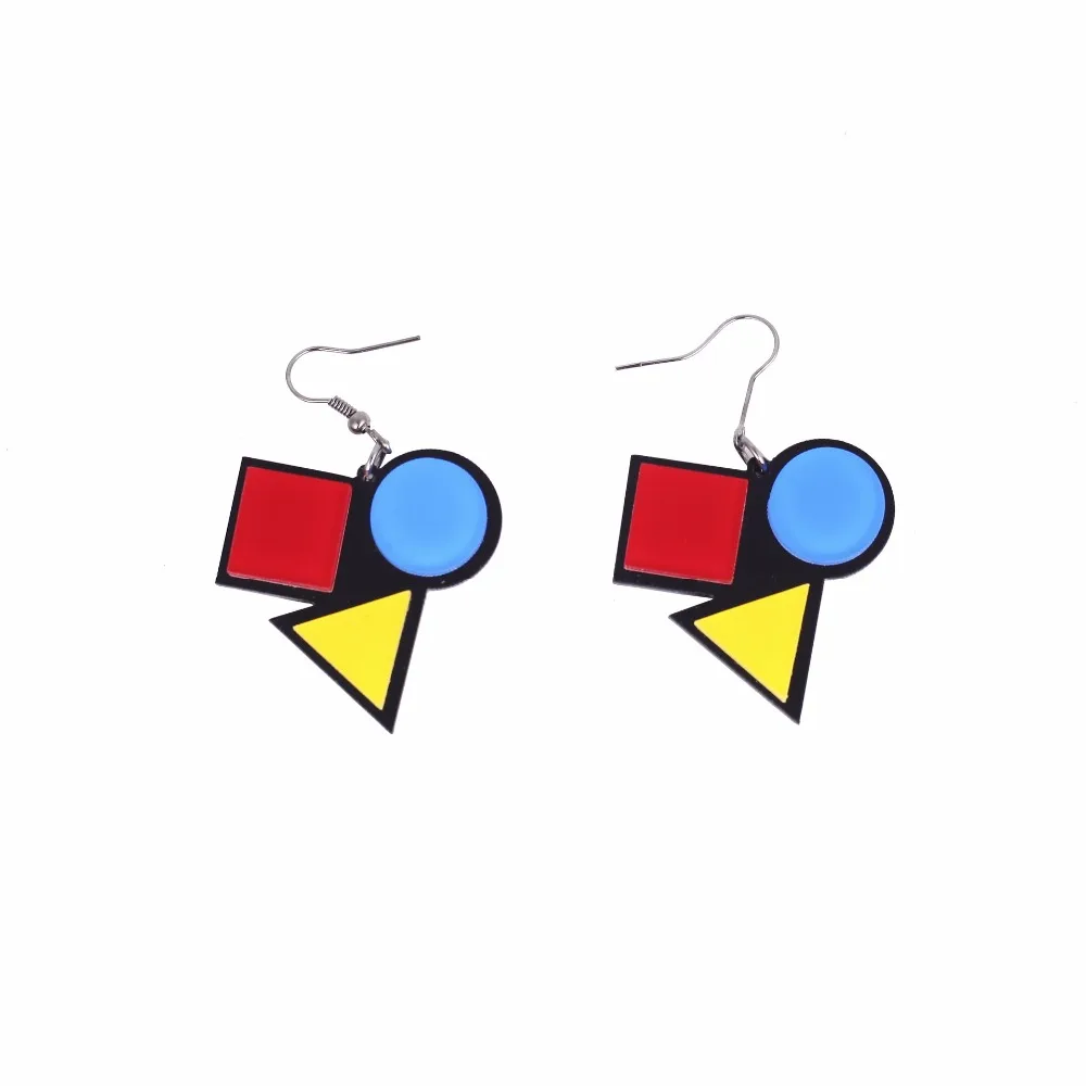 

Trendy Fashion Acrylic Jewelry Personality Color Geometric Earrings For Women