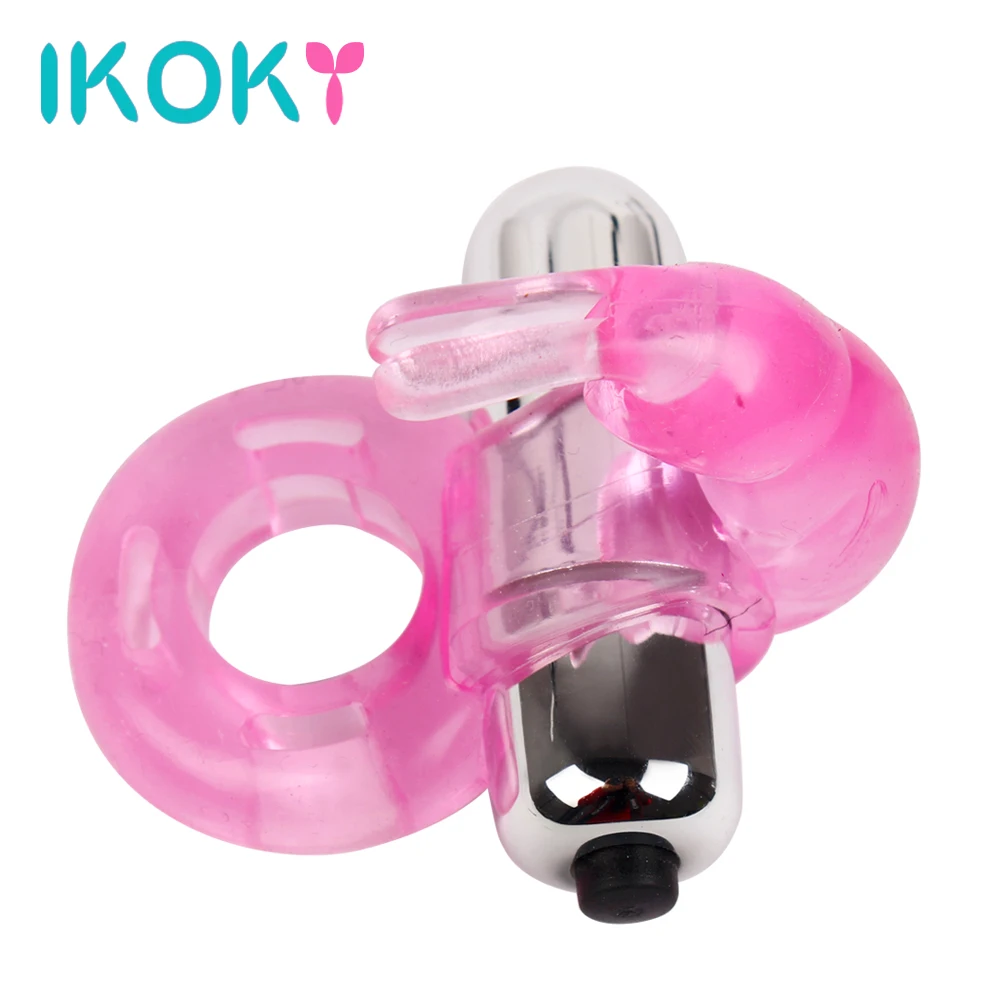 Кольца для пениса IKOKY кольца с кроликом вибратор секс игрушки мужчин мужской