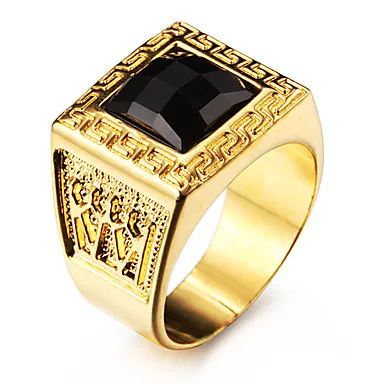 Famous Black Square Maze 18K Gold Plated Stainless Steel Men's ...