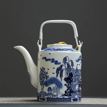 

Large ceramic teapot high temperature restaurant teapot blue and white porcelain teapot household water bottle lo1051023