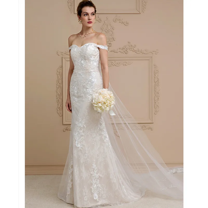 Off The Shoulder Backless Wedding Dress 5
