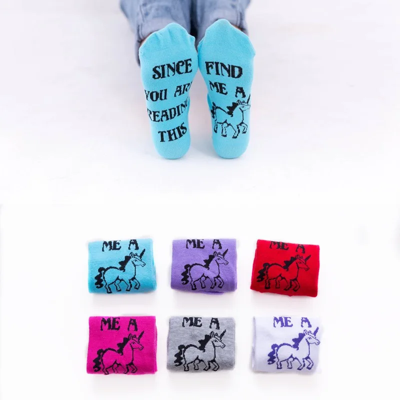 

10pcs = 5 pairs Unicorn ladies boat socks individual packaging shallow mouth women socks Female Breathable Funny Socks