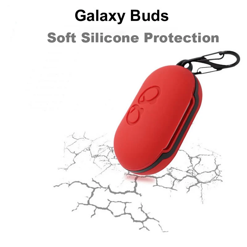 Защитный чехол для Galaxy Buds силиконовый коробка наушников с крючком защита от