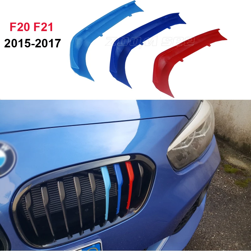 3D M Цвет автомобилей Передняя решетка отделкой Пластик полосы гриль охватывает автоспорта наклейки для 2015-2018 BMW 1 серии f20 F21