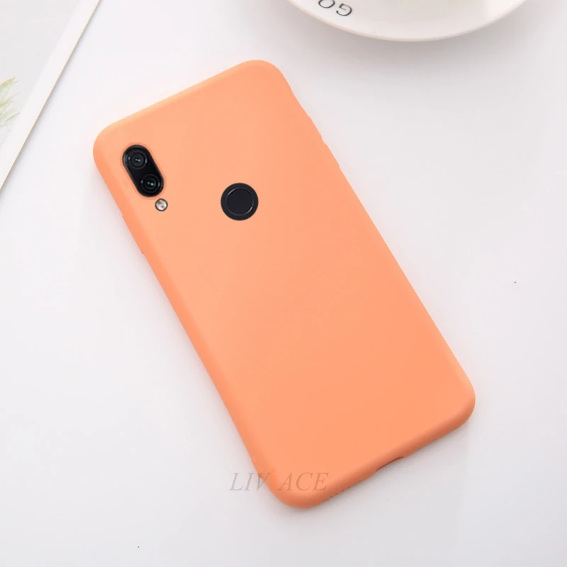 Жидкий силиконовый чехол для телефона для xiaomi redmi 7 note 7 8 pro 8T 7A redmi 6 pro mi a2 lite A3 6x a1 6a задняя крышка чехол - Цвет: Orange