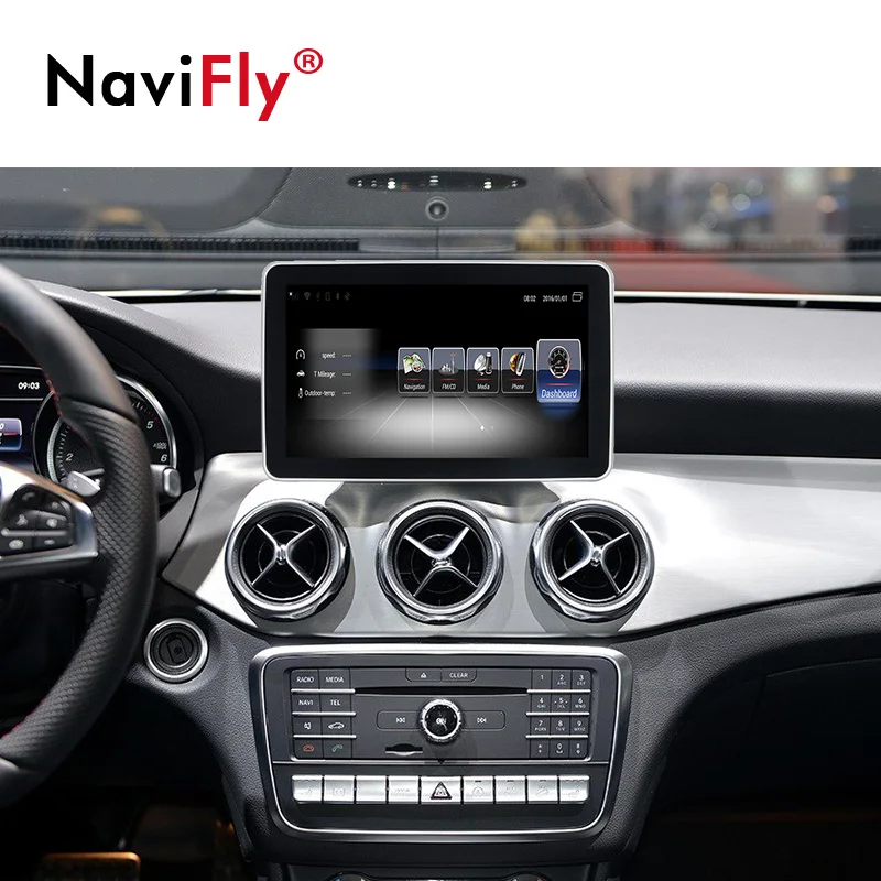 Cheap Navifly Car Multimedia player gps navigator for Mercedes Benz GLA class X156 2013-2017 with 4G SIM card wifi BT radio gps ipod 1