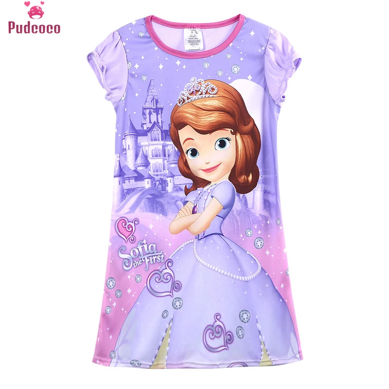 

Cute Cartoon Mermaid Princess Dress For Kids Baby Girl Clothes O Neck Short Sleeve Loose Summer Dress 4-14Y