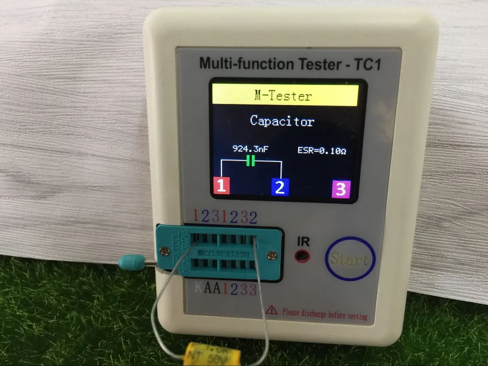 TC транзистор тест er TFT Диод Триод измеритель емкости LCR ESR NPN PNP MOSFET тест встроенный аккумулятор