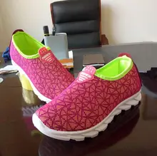 2016 Newest Summer Style Lightweight Women Walking Mesh Canvas Shoes Casual Ladies Slip On Flat Shoes breathable Tenis Feminino