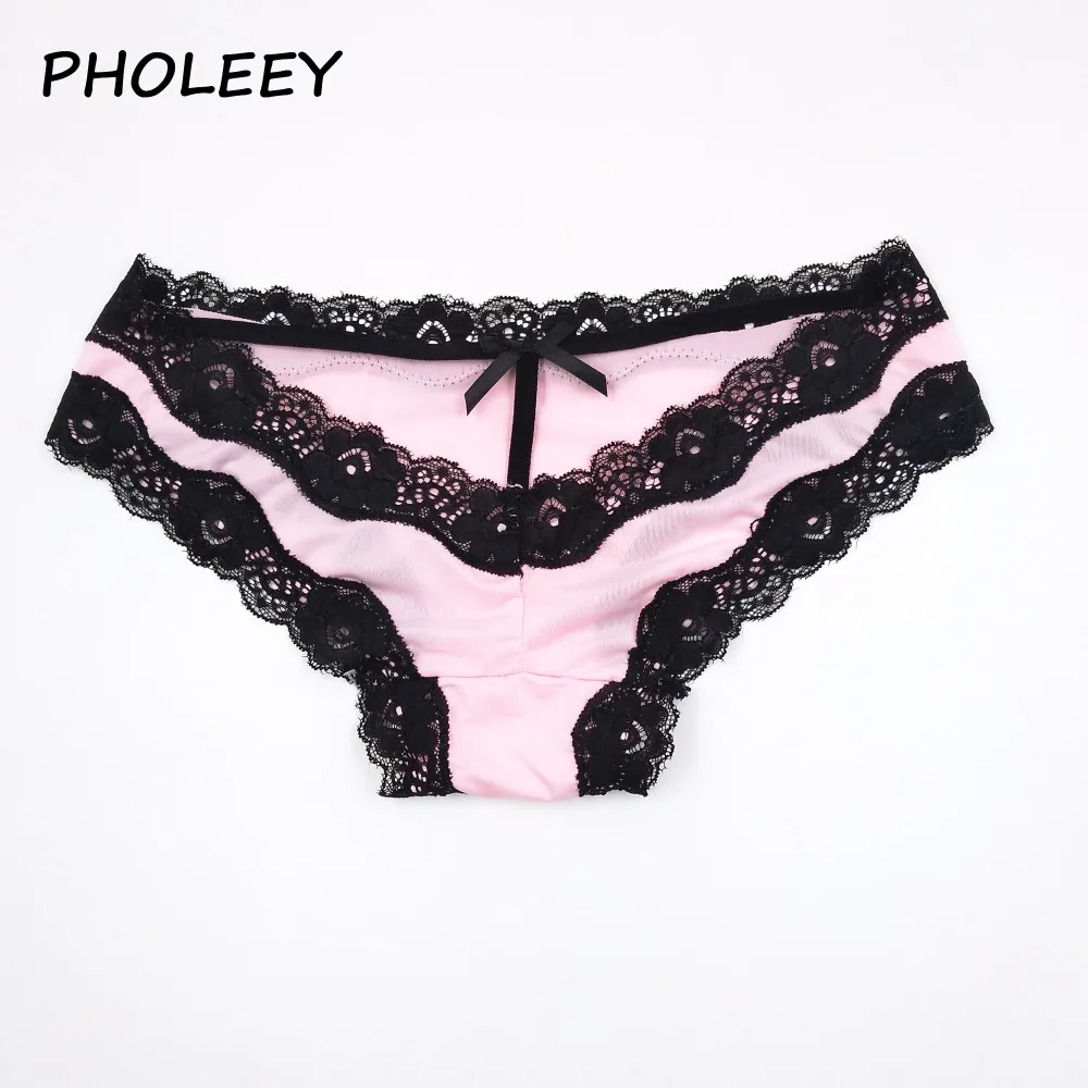 Pholeey Best Selling Women Panties Briefs Ice Silk Smooth Lingerie Lace
