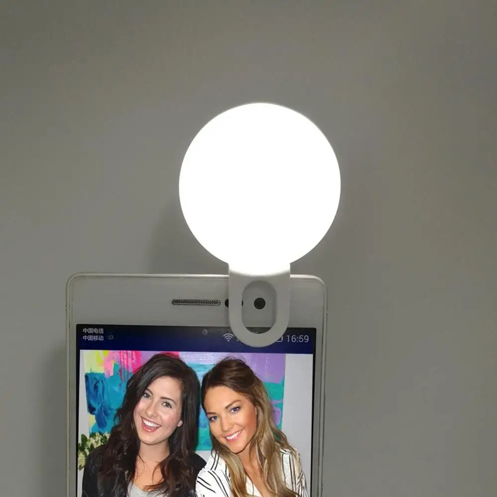 Selfie مضيئة مصباح الهاتف كاميرا العدسات البسيطة LED فلاش ملء مشبك مصباح ل فون X 7 8 ل Xiaomi لهواوي p30 عدسة محمولة