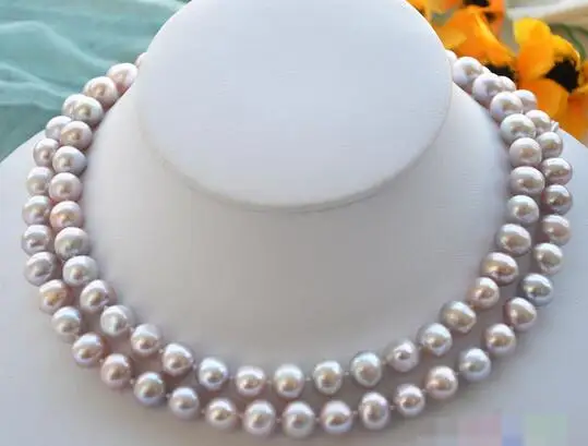 

3716 lavender round freshwater cultured pearl necklace