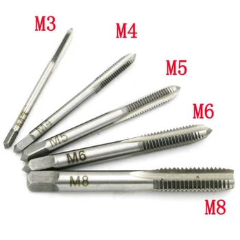 

5PCS/Set HSS Hand Tap M3 M4 M5 M6 M8 Tap & Die Machine Spiral Point Straight Fluted Screw Thread Metric Plug Hand Tools