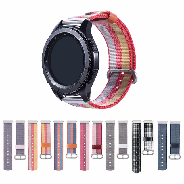 Comfortabel en ademend riem Geselecteerd nylon horlogeband strap voor Samsung gear S3/Gear2 R380 Huawei Horloge GT/honor magic Horloge