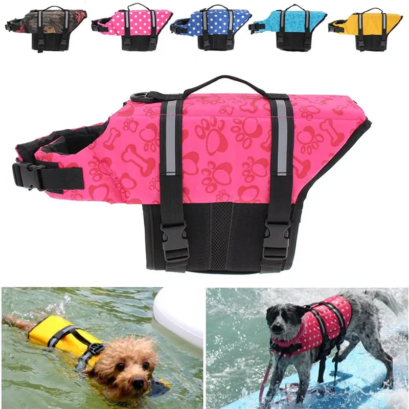 Pet Aquatic Reflective Preserver Float Vest Dog Cat Saver Life Jacket