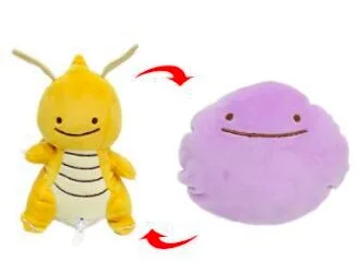 Dragonite 2 стороны карман животное Ditto плюшевый брелок передача Пикачу чармандер Magikarp Bulbasaur Мягкие плюшевые игрушечные куклы подарок SA1867 - Цвет: Dragonite