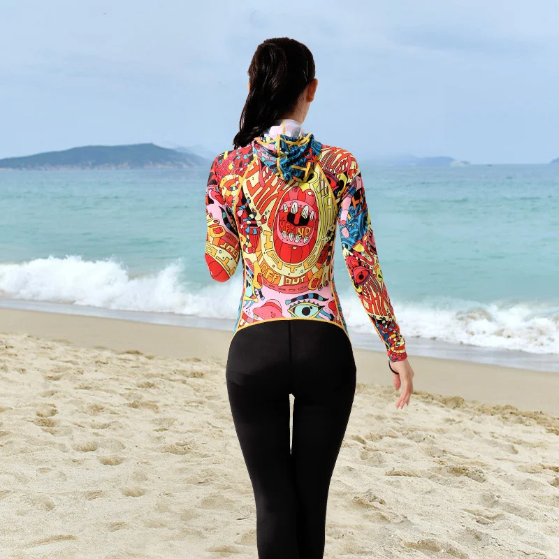 Hisea 2 стиль Женский гидрокостюм цельный водолазный костюм с длинным рукавом УФ-защита Медузы гидрокостюм с нагрудником женский купальник для серфинга