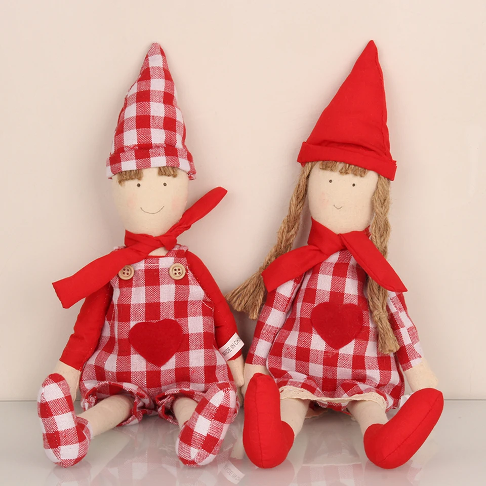 

Lumaki Boy Girl in Pair Lovers Red Rag Doll Cloth Nano Mineral Crystal Inside Remove Formaldehyde