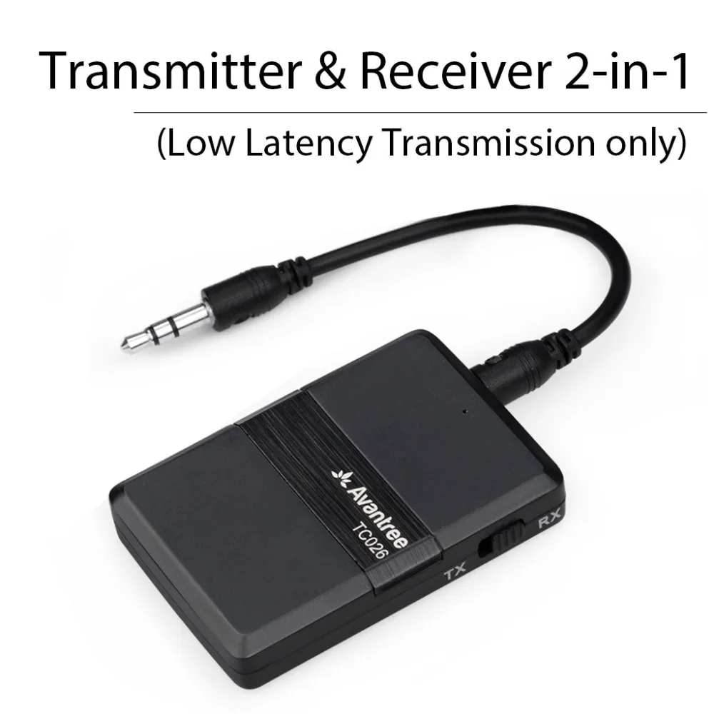 

Avantree Bluetooth Transmitter 2-in-1 APTX Low Latency Bluetooth V4.1 Audio Transmitter and Receiver, Wireless Adapter for TV, S