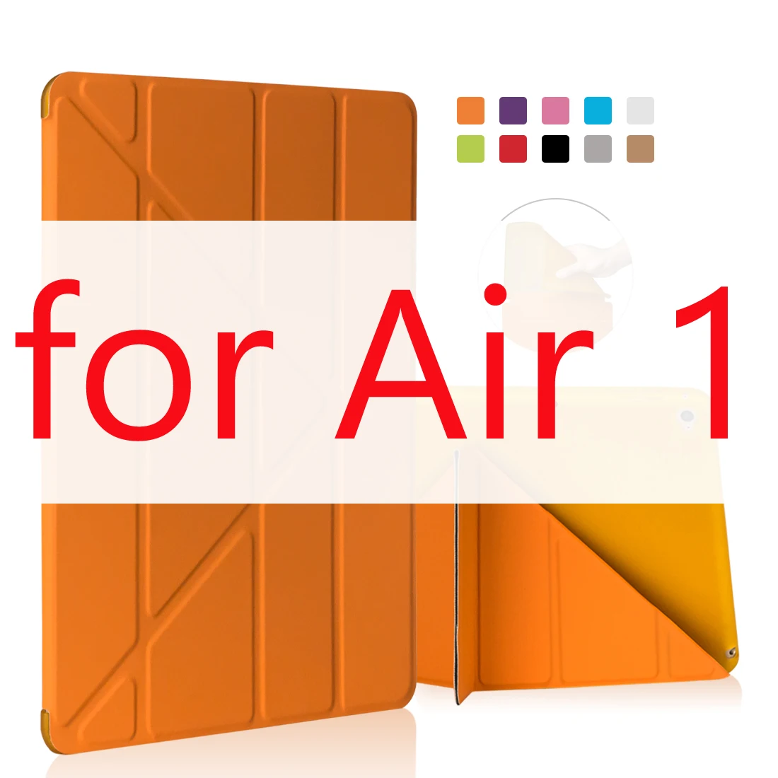 Для iPad Air 2 / Air 1 чехол, чехол для планшета Ультра тонкий тонкий кожаный PU+ силиконовый мягкий задний чехол для смарт-чехла для Apple iPad 5 6 автоматический спящий режим / пробуждение - Цвет: Orange for Air 1