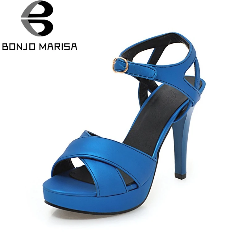 preço 30 46 BONJOMARISA 2019 Verão Tamanho Grande de Boa Qualidade Fina de Salto Alto Verão Sandálias Sapatos Mulheres Sexy da Festa de Casamento sapatos Mulher