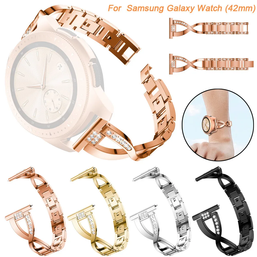 CARPRIE запястье Запасные детали для замены металлического с украшением в виде кристаллов ремешок на запястье для samsung Galaxy часы (42 мм) W1012;