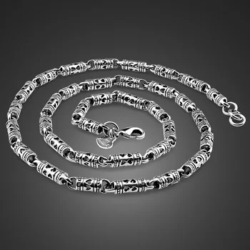 Real 100% 925 Sterling Silver Men's Necklace Hip-Hop Punk Style 24 inches Chain Fashion Men/ boy  Retro Thai Silver Jewelry