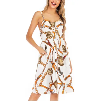 

Women Summer Dress Sexy Casual Sleeves Camis Printed Party Clothes Summer Dress 2019 Beach Dresses Dresses Verano Neue