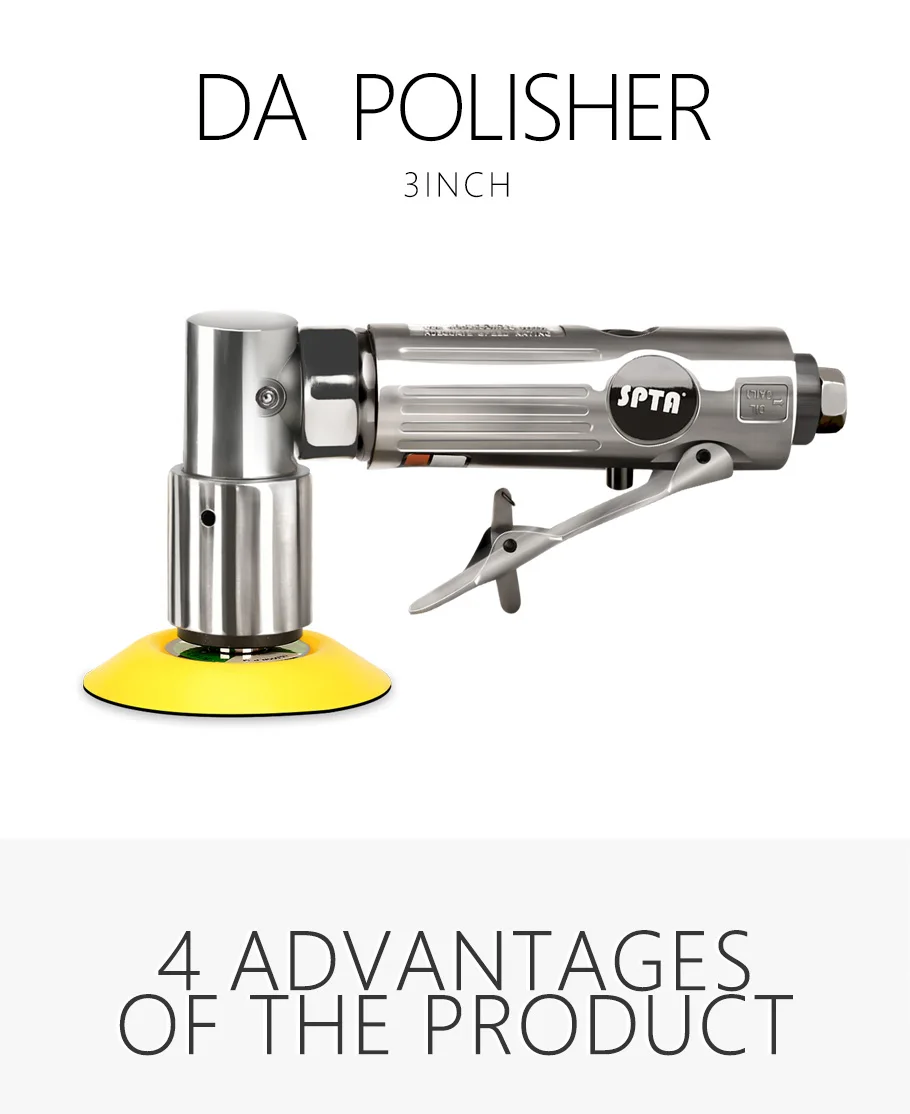  SPTA 11Pc 3 inch 80mm Random Air Palm Sander Car polisher Buffer Pad Sanding Sets For Car Polishing