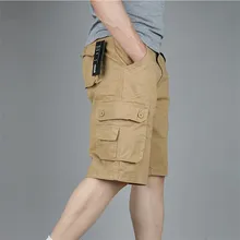 Одноцветная Мужская карго шорты бренд новые армейские военные тактические шорты мужские хлопковые свободные рабочие повседневные короткие брюки плюс размер 44