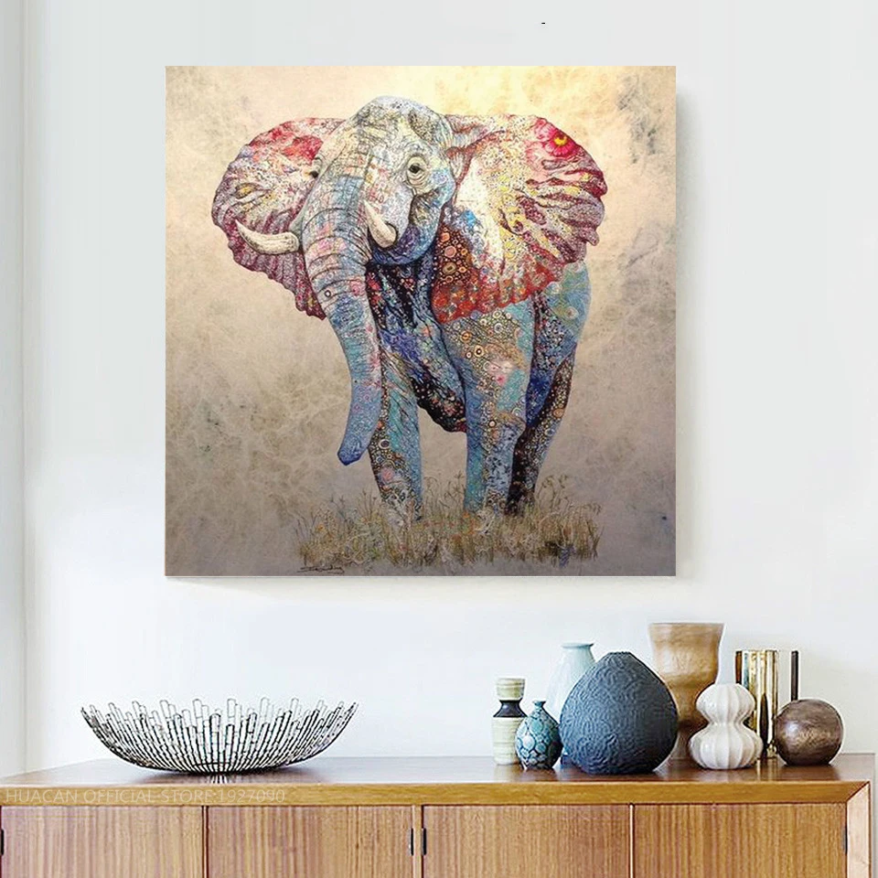 Full Square Rhinestones Diamond Painting Elephants Wall Decor