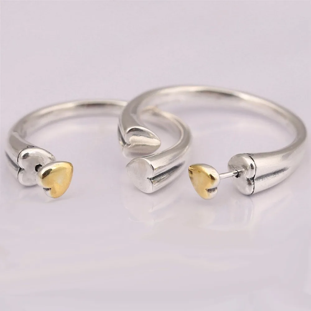 

New Original 100% Authentic 925 Sterling Silver Love Heart Hoop Earrings DIY Making Jewelry